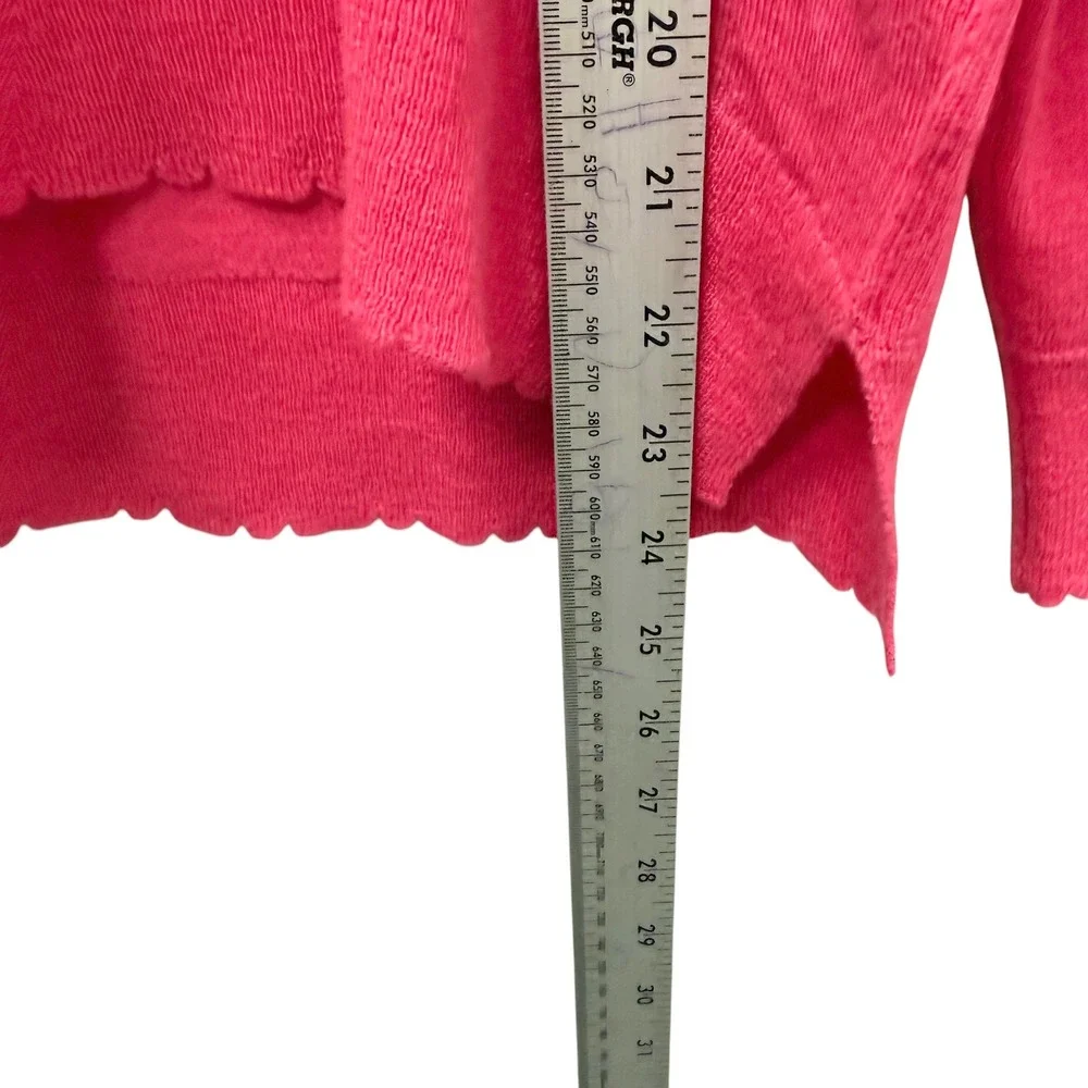 Sundry‎ Pink Wool Cashmere Heart Scallop Trim Sweater Size 1 Small